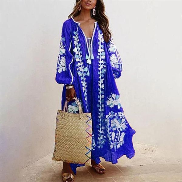 autumn bohemian printed vintage deep women dresses v neck lantern sleeve ethnic floral print loose casual fashion long, Black;gray
autumn bohemian printed vintage deep women dresses v neck lantern sleeve ethnic floral print loose casual fashion long, Black;gray