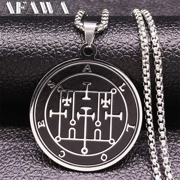 pendant necklaces stainless steel black sigil necklace men goetia of alloces demon satan satanic patch pin jewelry n3681s02, Silver
pendant necklaces stainless steel black sigil necklace men goetia of alloces demon satan satanic patch pin jewelry n3681s02, Silver