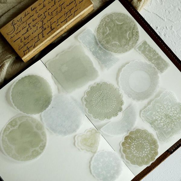 gift wrap 50pcs vintage flower lace parchment paper stickers set die cut for diy scrapbooking junk journal card making decoration sticker
gift wrap 50pcs vintage flower lace parchment paper stickers set die cut for diy scrapbooking junk journal card making decoration sticker