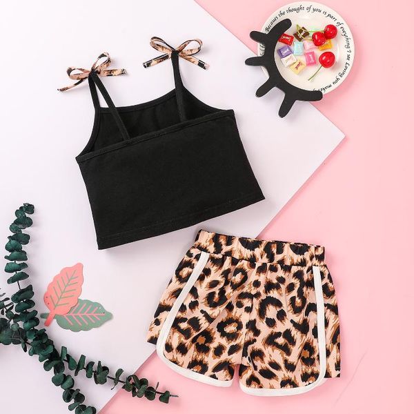 children leopard print clothes set, girls sleeveless cropped with bow-knot+side split short pants clothing sets, White
children leopard print clothes set, girls sleeveless cropped with bow-knot+side split short pants clothing sets, White