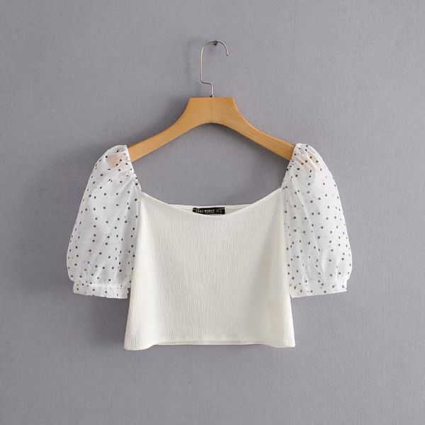 summer white blouse shirt women crop wrinkled chiffon polka dot puff sleeves casual chic lady femme blusas women's blouses & shirts
summer white blouse shirt women crop wrinkled chiffon polka dot puff sleeves casual chic lady femme blusas women's blouses & shirts