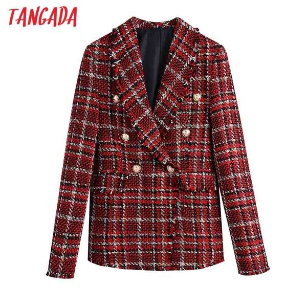 women red plaid tweed female long sleeve double breasted elegant jacket ladies blazer suits be256 210416, Black
women red plaid tweed female long sleeve double breasted elegant jacket ladies blazer suits be256 210416, Black