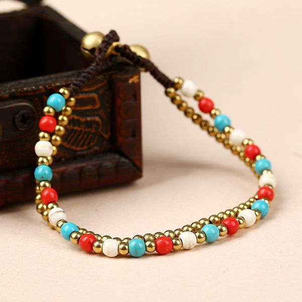charm bracelets bohemian ethnic style semi-precious stone bell retro female bracelet wax rope hand-woven beach creative girl bangle, Golden;silver
charm bracelets bohemian ethnic style semi-precious stone bell retro female bracelet wax rope hand-woven beach creative girl bangle, Golden;silver