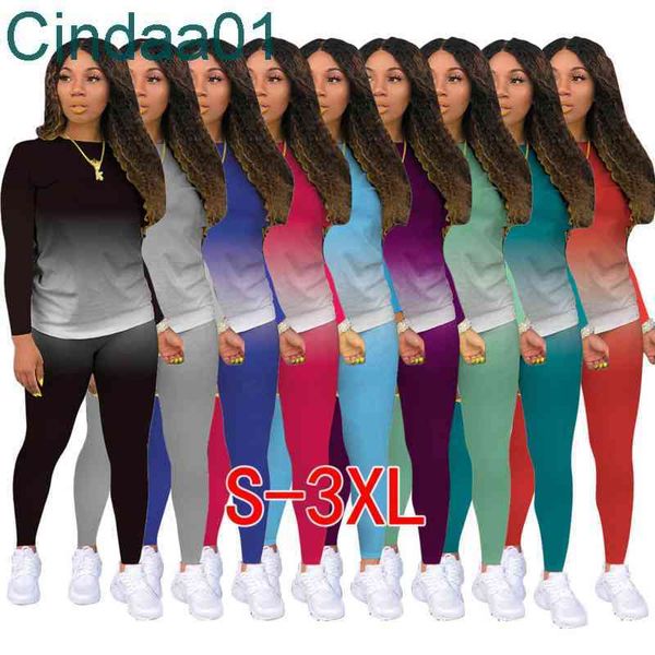 women tracksuit two piece set designer solid gradient long sleeve pencil pants outfits ladies casual sportswear 9 colours, Gray
women tracksuit two piece set designer solid gradient long sleeve pencil pants outfits ladies casual sportswear 9 colours, Gray