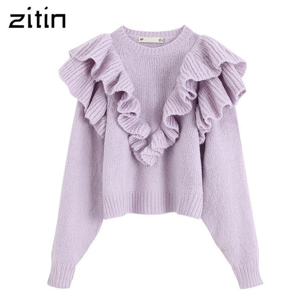 vintage stylish ruffles short style knitted sweater women 2021 fashion o neck long sleeve sweet pullovers chic solid femme women's swe, White;black
vintage stylish ruffles short style knitted sweater women 2021 fashion o neck long sleeve sweet pullovers chic solid femme women's swe, White;black