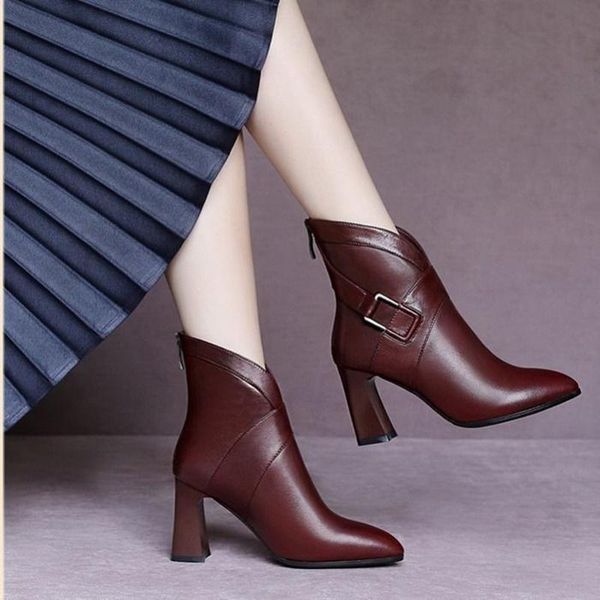 boots microfiber leather short female ankle boot women's shoes british style pointed toe buckle square heel footware brown black
boots microfiber leather short female ankle boot women's shoes british style pointed toe buckle square heel footware brown black