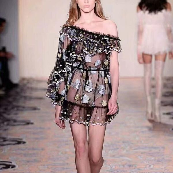 casual dresses summer dress 2021 fashion women slash neck oblique shoulder embroidery ruffled lace black a-line mini, Black;gray
casual dresses summer dress 2021 fashion women slash neck oblique shoulder embroidery ruffled lace black a-line mini, Black;gray