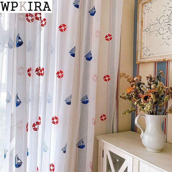 curtain & drapes cartoon emboridery blue sailboat for kids baby room white sheer voile drape living bay window s110#d
curtain & drapes cartoon emboridery blue sailboat for kids baby room white sheer voile drape living bay window s110#d
