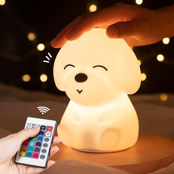 night lights dog led light touch sensor remote control 16 colors dimmable usb rechargeable silicone puppy lamp for children baby gift
night lights dog led light touch sensor remote control 16 colors dimmable usb rechargeable silicone puppy lamp for children baby gift