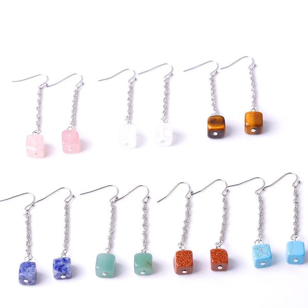 cubic stone link tassel charms earrings rose quartz turquoise opal copper silver plated geometry stones dangle brand jewelry for women
cubic stone link tassel charms earrings rose quartz turquoise opal copper silver plated geometry stones dangle brand jewelry for women