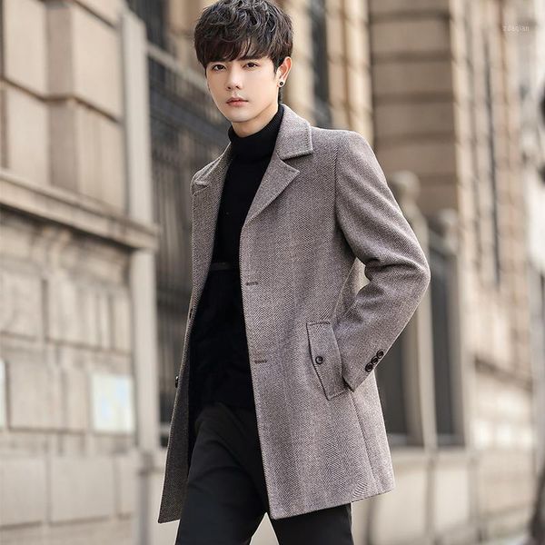 men's wool & blends winter men coats woolen solid long sleeve jackets fleece overcoats streetwear fashion trench outerwear, Black
men's wool & blends winter men coats woolen solid long sleeve jackets fleece overcoats streetwear fashion trench outerwear, Black