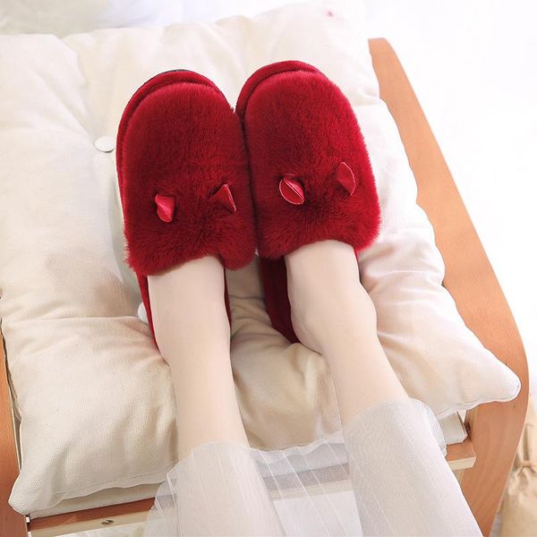 winter couple cotton slippers fashion indoor home korean ears women's shoes warm slippers., Black
winter couple cotton slippers fashion indoor home korean ears women's shoes warm slippers., Black
