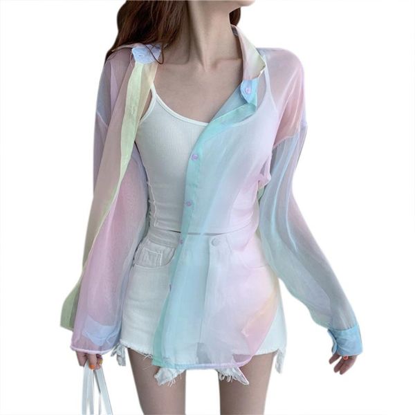 women's blouses & shirts summer women sun protection bikini cover long sleeve sunscreen tunic cardigan, White
women's blouses & shirts summer women sun protection bikini cover long sleeve sunscreen tunic cardigan, White
