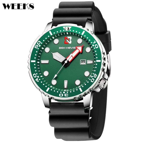 men's quartz watch waterproof green dial sports reloj male chronograph silicone rubber band strap men wristwatch wristwatches, Slivery;brown
men's quartz watch waterproof green dial sports reloj male chronograph silicone rubber band strap men wristwatch wristwatches, Slivery;brown