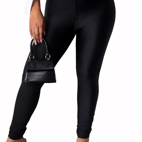 women pants full length elegant fashion solid color skinny slim fitting front zipper high waist pencil trousers 210522, Black;white
women pants full length elegant fashion solid color skinny slim fitting front zipper high waist pencil trousers 210522, Black;white
