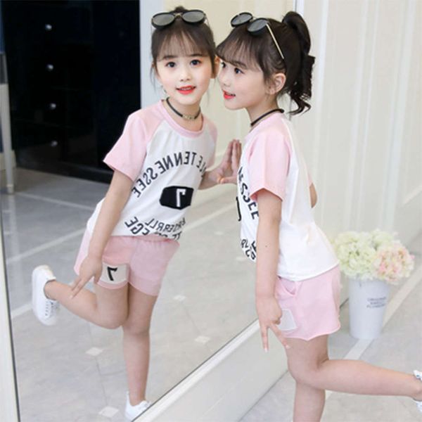 fashion girls' sportswear summer clothes children's wear foreign style two piece suit fashion, White
fashion girls' sportswear summer clothes children's wear foreign style two piece suit fashion, White