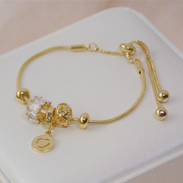 link, chain exquisite luxury cubic zirconia bead woman bracelet classic adjustable gold lucky does not fade korean jewellery, Black
link, chain exquisite luxury cubic zirconia bead woman bracelet classic adjustable gold lucky does not fade korean jewellery, Black
