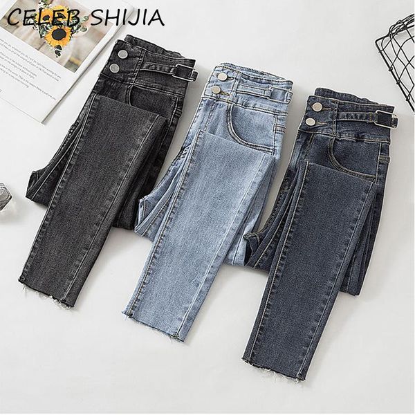 women's jeans 2021 autumn high waist skinny woman mon two button light blue elastic show slim denim pencil pants gray
women's jeans 2021 autumn high waist skinny woman mon two button light blue elastic show slim denim pencil pants gray