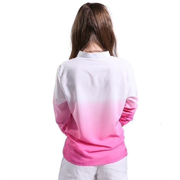fashion summer women soft women's long sleeve shirt casual loose ladies gradient color blouse, White
fashion summer women soft women's long sleeve shirt casual loose ladies gradient color blouse, White