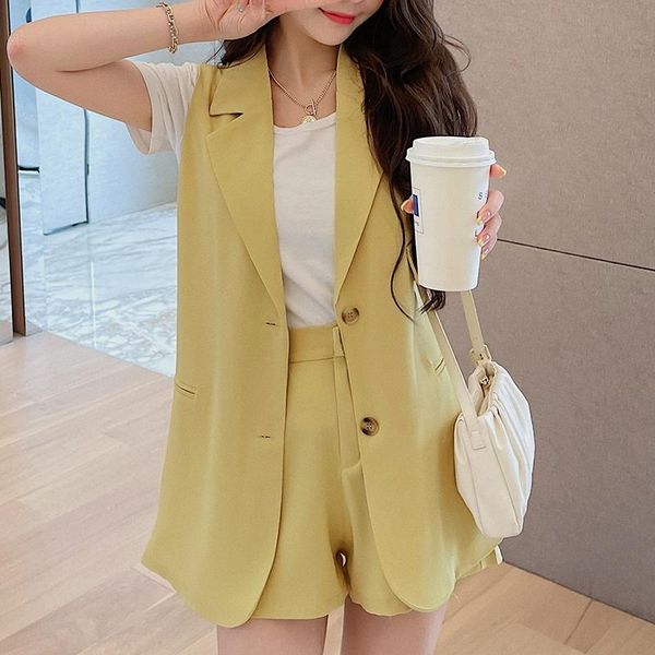 women's tracksuits 2021 fashion summer 2 pieces women sets casual loose office ladies sleeveless blazers vest jacket & shorts suit ws27, Gray
women's tracksuits 2021 fashion summer 2 pieces women sets casual loose office ladies sleeveless blazers vest jacket & shorts suit ws27, Gray