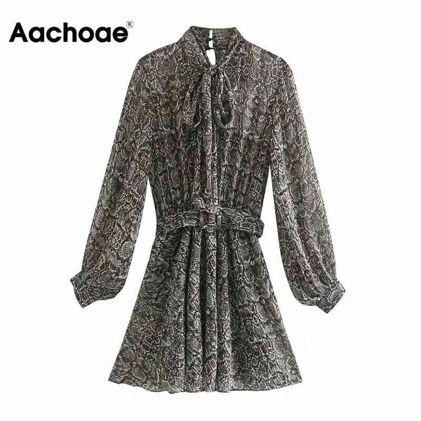 aachoae chic snake print mini dress bow tie neck bandage dresses lady long sleeve chiffon dress back hollow out vestido de mujer 210413, Black;gray
aachoae chic snake print mini dress bow tie neck bandage dresses lady long sleeve chiffon dress back hollow out vestido de mujer 210413, Black;gray