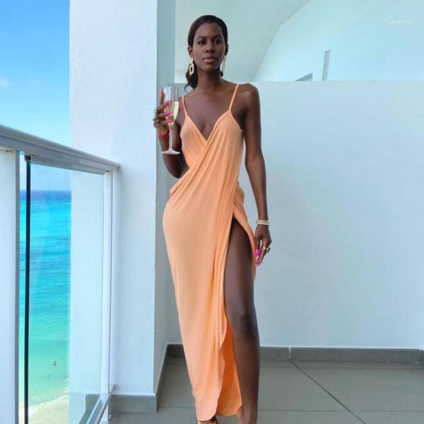 casual dresses 2021 women summer irregular long dress ladies backless v-neck spaghetti strap loose sundress beachwear, Black;gray
casual dresses 2021 women summer irregular long dress ladies backless v-neck spaghetti strap loose sundress beachwear, Black;gray