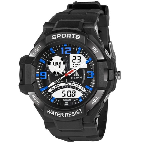 men sports watches big dial quartz digital watch for led military waterproof wristwatches, Slivery;brown
men sports watches big dial quartz digital watch for led military waterproof wristwatches, Slivery;brown