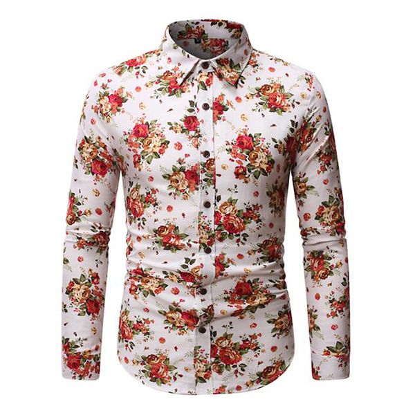 rose pattern men's long-sleeved shirt comfortable fit fashion travel office entertainment, White;black
rose pattern men's long-sleeved shirt comfortable fit fashion travel office entertainment, White;black