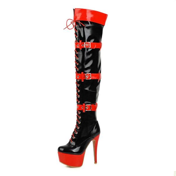 boots 2021 winter fashion round head thin heel super high belt buckle cross strap 33-48, Black
boots 2021 winter fashion round head thin heel super high belt buckle cross strap 33-48, Black