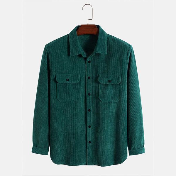 men's casual shirts solid corduroy shirt fall fashion japanese loose button pocket long sleeve clothing 2021, White;black
men's casual shirts solid corduroy shirt fall fashion japanese loose button pocket long sleeve clothing 2021, White;black