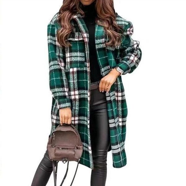 women's wool & blends sywizdii woolen cloth plaid printed overcoat lapel mid length costume autumn women fashion loose casual single br, Black
women's wool & blends sywizdii woolen cloth plaid printed overcoat lapel mid length costume autumn women fashion loose casual single br, Black