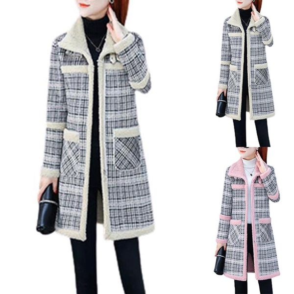 women's wool & blends keep warm laple wololen coat womens long sleeve coats winter cardigan casual check jacket 2022 retro, Black
women's wool & blends keep warm laple wololen coat womens long sleeve coats winter cardigan casual check jacket 2022 retro, Black