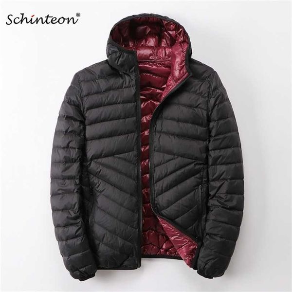 schinteon men white duck down jacket ultra light thin coat with hood two side wearing outerwear 220108, Black
schinteon men white duck down jacket ultra light thin coat with hood two side wearing outerwear 220108, Black