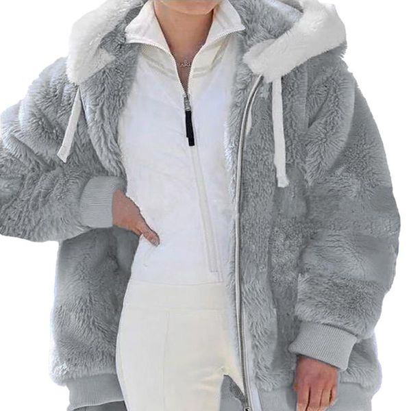 women's jackets women casual fur knitted long sleeve coats solid zipper spliced winter hooded outwear drawstring female street style ca, Black;brown
women's jackets women casual fur knitted long sleeve coats solid zipper spliced winter hooded outwear drawstring female street style ca, Black;brown