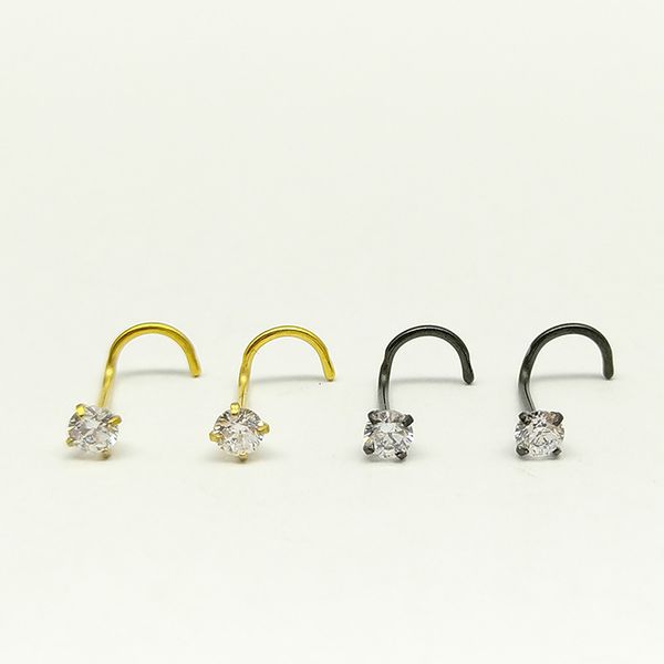 cuffs stud earrings stainless steel piercing jewelry titanium exquisite creative zircon nose nail ring, Silver
cuffs stud earrings stainless steel piercing jewelry titanium exquisite creative zircon nose nail ring, Silver