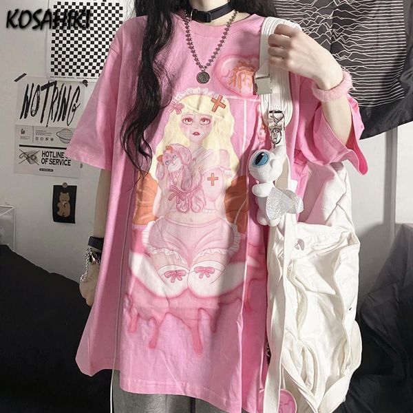 women's t-shirt kosahiki harajuku cartoon girl print short sleeve clothing 2021 summer sweet kawaii cotton o-neck tee, White
women's t-shirt kosahiki harajuku cartoon girl print short sleeve clothing 2021 summer sweet kawaii cotton o-neck tee, White