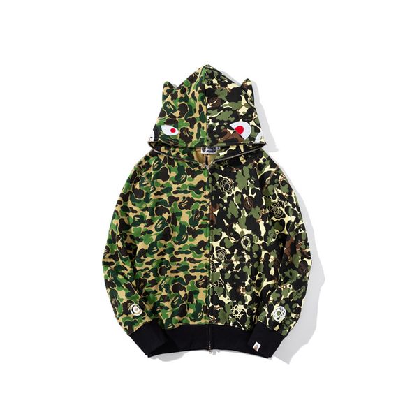 hoodies zipper casual side seam pocket stitching camouflage green belt ear hooded sweater hair, Black
hoodies zipper casual side seam pocket stitching camouflage green belt ear hooded sweater hair, Black