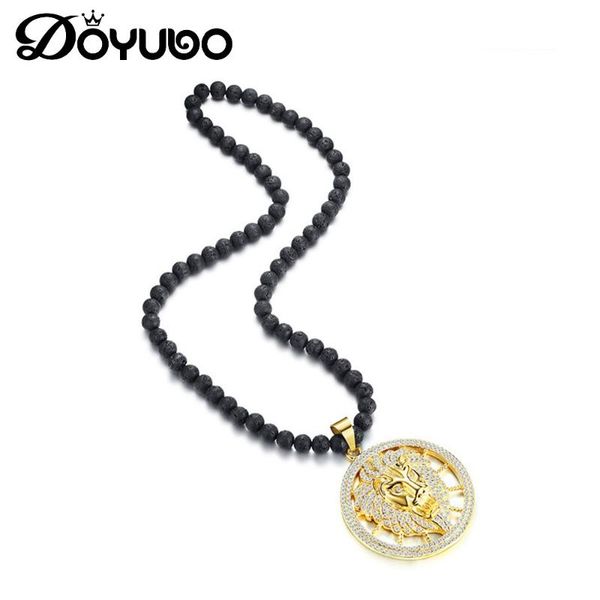 pendant necklaces doyubo fashion men's black volcanic rocks beads necklace with stainless steel gold lion dc240, Silver
pendant necklaces doyubo fashion men's black volcanic rocks beads necklace with stainless steel gold lion dc240, Silver