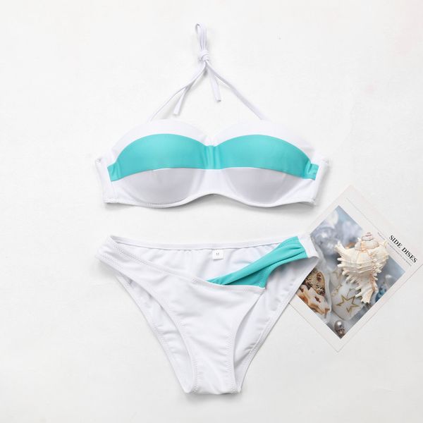 swimsuit split color matching new bikini women's in 2019, White;black
swimsuit split color matching new bikini women's in 2019, White;black
