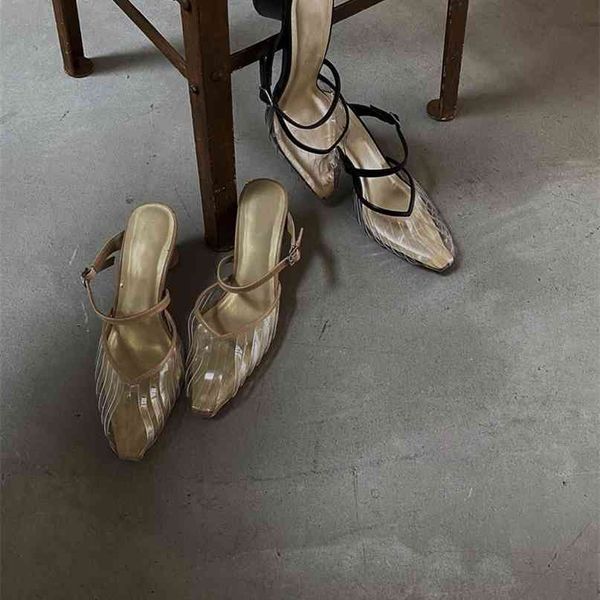 2021 muller soft baotou transparent pvc sandals yw v3fe, Black