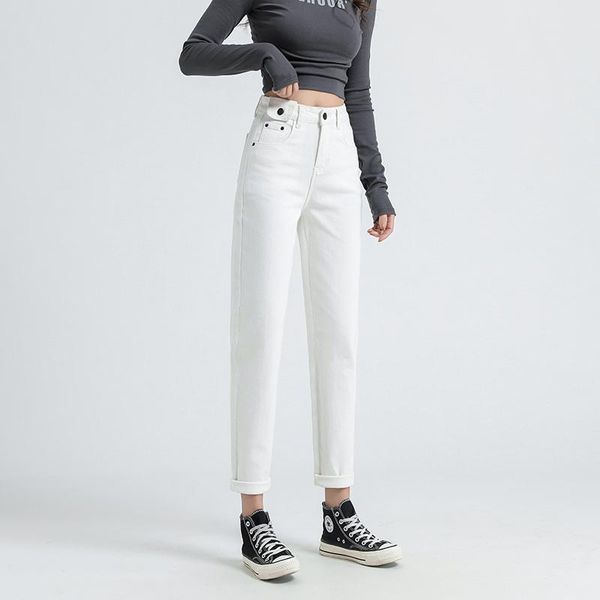 women's jeans 2021 white straight high waist slim harem pants for women ankle-length denim trousers streetwear mom jean bottoms 519, Blue
women's jeans 2021 white straight high waist slim harem pants for women ankle-length denim trousers streetwear mom jean bottoms 519, Blue