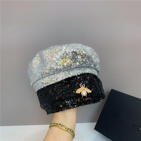 berets 202107-weimin fashion show sequins pearl bee brightest star in the nightclub lady beret hat women leisure painter, Blue;gray
berets 202107-weimin fashion show sequins pearl bee brightest star in the nightclub lady beret hat women leisure painter, Blue;gray