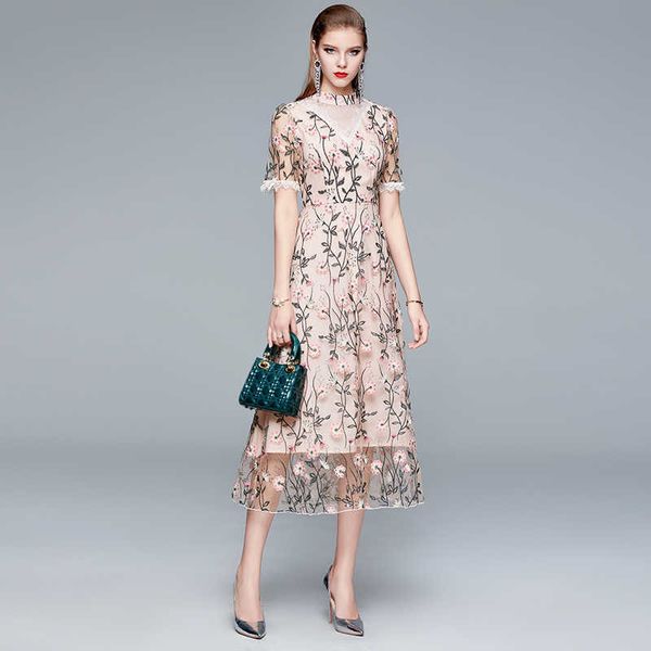 summer runway flower embroidery dress women's temperament short sleeve embroidered long mesh dresses 210529, Black;gray
summer runway flower embroidery dress women's temperament short sleeve embroidered long mesh dresses 210529, Black;gray
