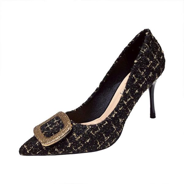 dress shoes square buckle high heels stilettos pointed toe shallow plus size women 41 42 43, Black
dress shoes square buckle high heels stilettos pointed toe shallow plus size women 41 42 43, Black