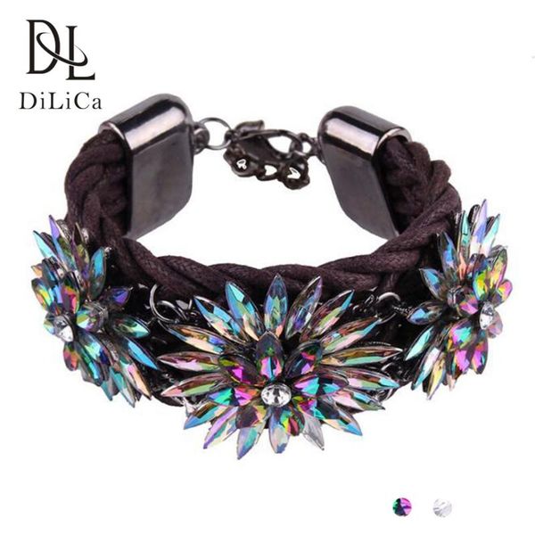 charm bracelets dilica fashion for women crystal flower statement bracelet boho knitted wrist chain jewelry, Golden;silver
charm bracelets dilica fashion for women crystal flower statement bracelet boho knitted wrist chain jewelry, Golden;silver
