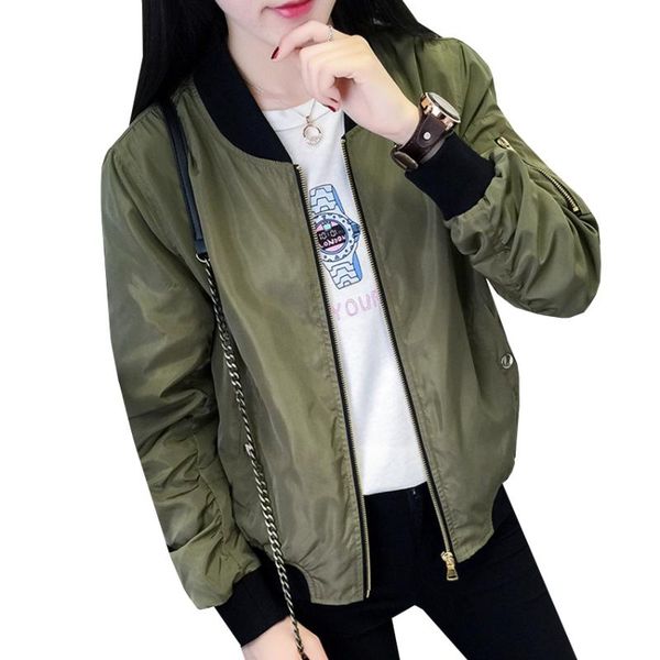 women short coat autumn fashion flight army green bomber jacket students baseball coats female casual thin outwear sf443 women's jacket, Black;brown
women short coat autumn fashion flight army green bomber jacket students baseball coats female casual thin outwear sf443 women's jacket, Black;brown