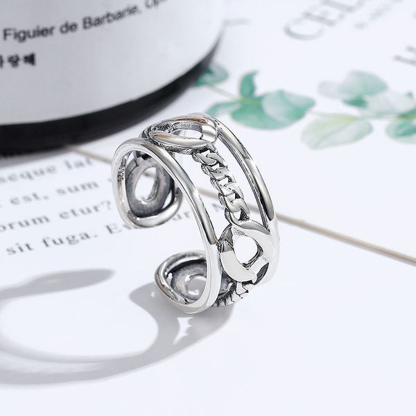 factory wholesale hanfeng s925 sterling silver jewelry hollow single chain female friend opening ring hea/rtsch/rome
factory wholesale hanfeng s925 sterling silver jewelry hollow single chain female friend opening ring hea/rtsch/rome