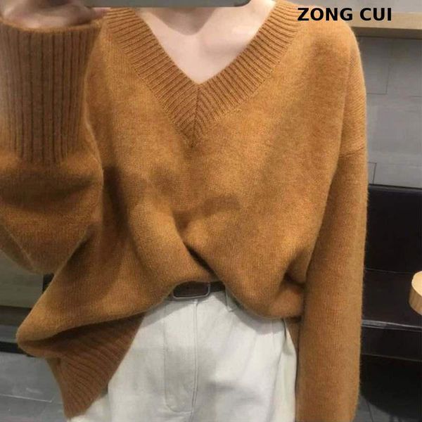 chic early autumn loose lazy wind v-neck pullover women wear spring and long sleeve knit low waist jersey women's sweaters, White;black
chic early autumn loose lazy wind v-neck pullover women wear spring and long sleeve knit low waist jersey women's sweaters, White;black