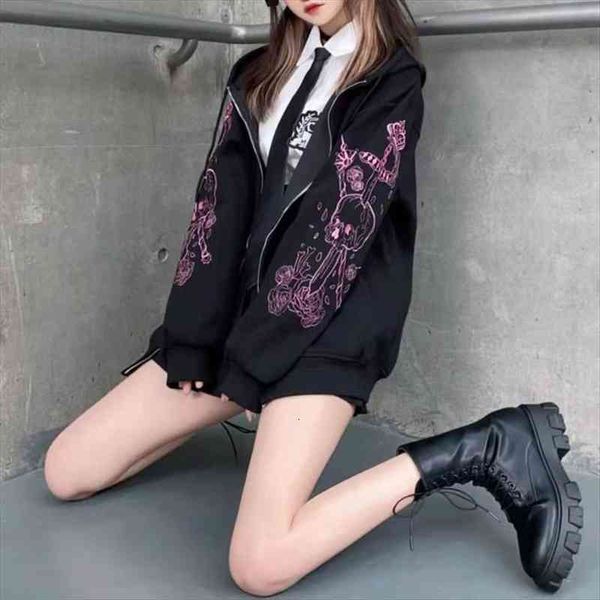 gothic anime graphic harajuku punk hoodis women long sleeve zipper streetwear sweatshirt dark aesthetic emo grunge alt clothes, Black
gothic anime graphic harajuku punk hoodis women long sleeve zipper streetwear sweatshirt dark aesthetic emo grunge alt clothes, Black