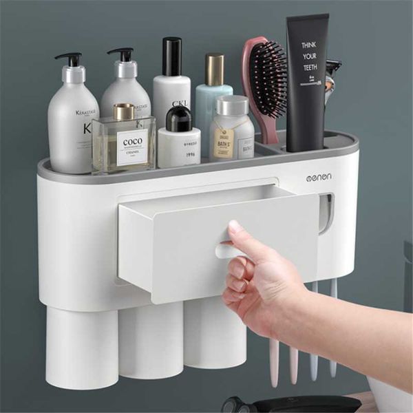 toothbrush holders holder organizer set with magnetic cups automatic toothpaste dispenser wall mount storage bathroom accessories
toothbrush holders holder organizer set with magnetic cups automatic toothpaste dispenser wall mount storage bathroom accessories